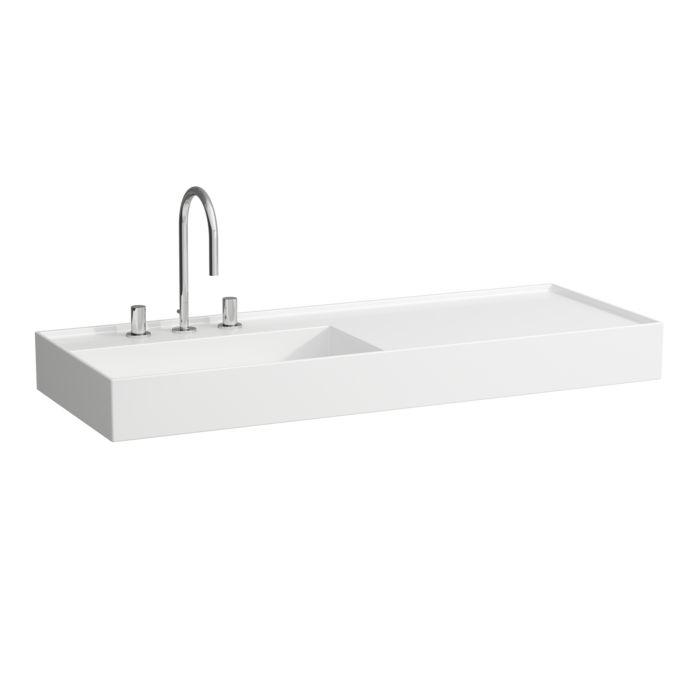 Laufen Kartell Waschtisch 8133324008151, 120X46Cm, Weiß Lcc, Ablage Rechts, 2 Hahnl., Saphirkeramik