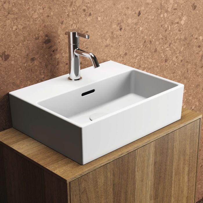 Ideal Standard Extra Handwaschbecken T3732V1 45X35X15Cm, Mit ÜBerlauf, 1 Hahnloch, Seidenweiß
