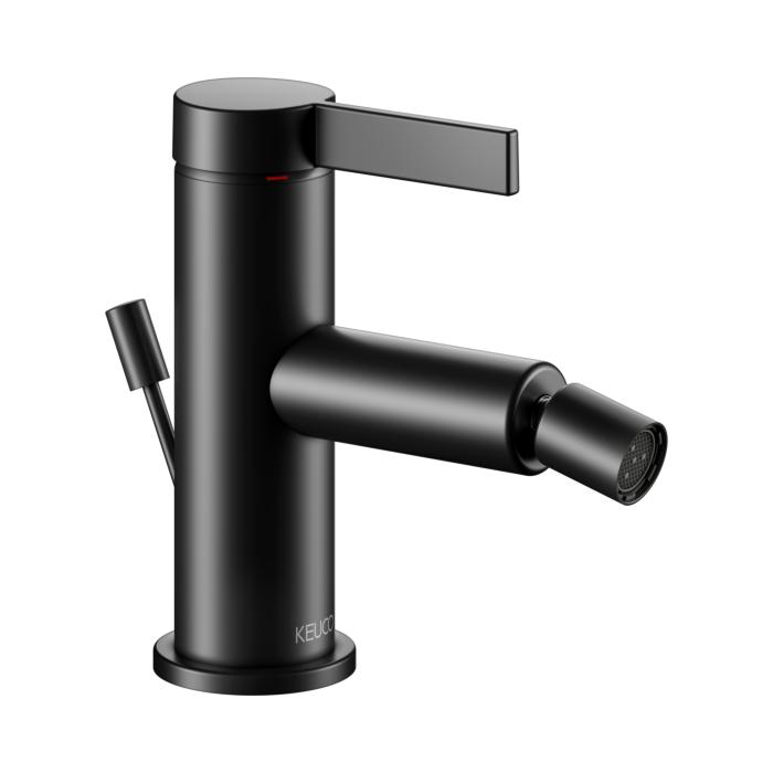 Keuco Ixmo Bidet-Einhebelmischer 59509371000 Ausladung 110Mm, Mit Ablaufgarnitur, Schwarz Matt