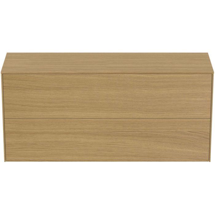 Ideal Standard Conca Waschtisch-Unterschrank T4330Y6 Ohne Ausschnitt, 2 AuszüGe, 120X37X55 Cm, Eiche Hell Furnier