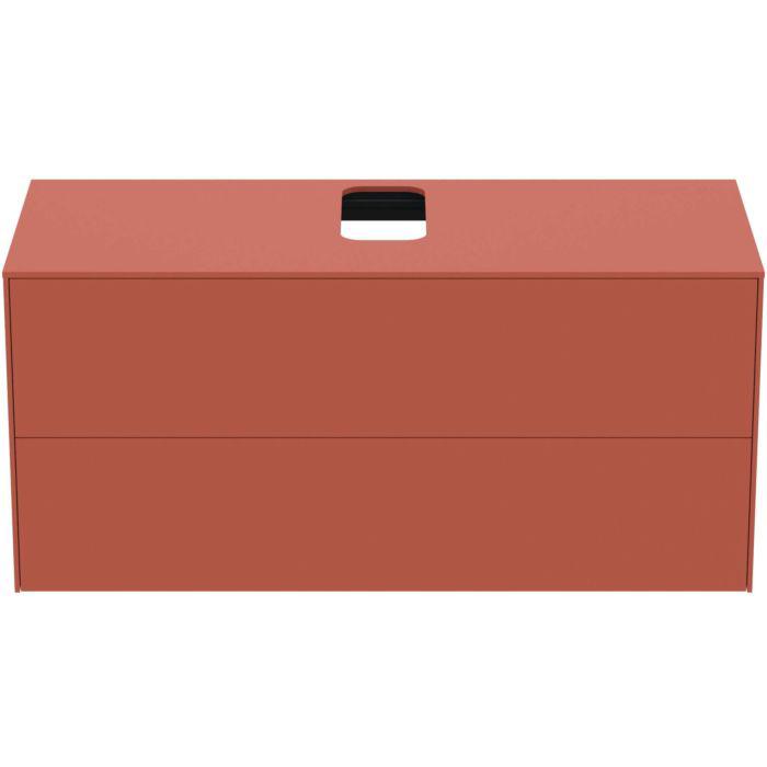 Ideal Standard Conca Waschtisch-Unterschrank T3943Y3 mit Ausschnitt, 2 Auszüge, 120x50,5x55 cm, mittig, Sunset matt lackiert
