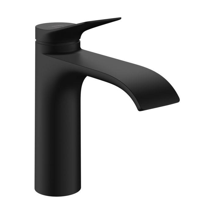 Hansgrohe Vivenis 110 Waschtisch-Einhebelmischer 75023670 Mit Zugstangen-Ablaufgarnitur, Mattschwarz