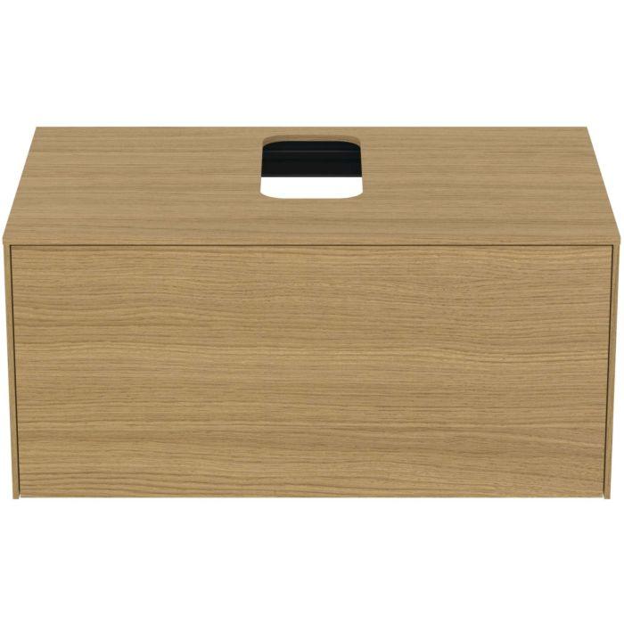 Ideal Standard Conca Waschtisch-Unterschrank T3929Y6 Mit Ausschnitt, 1 Auszug, 80X50,5X37 Cm, Mittig, Eiche Hell Furnier