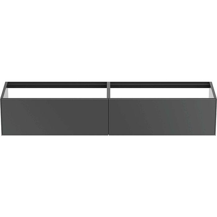 Ideal Standard Conca Waschtisch-Unterschrank T3987Y2 Ohne Waschtisch-Platte, 2 AuszüGe, 200X50,5X36 Cm, Anthrazit Matt Lackiert