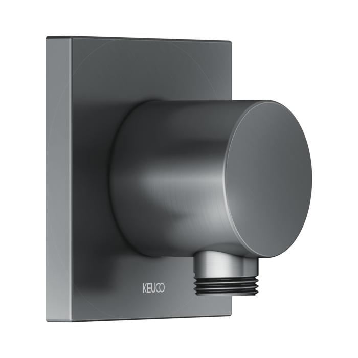 Keuco Ixmo Schlauchanschluss 59547130002 Schwarzchrom GebüRstet, Eckig