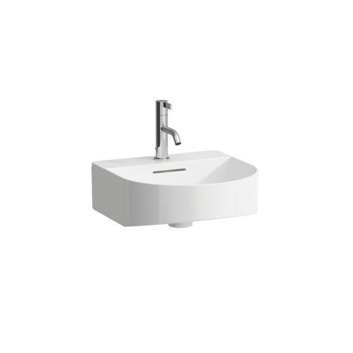 Laufen Sonar Aufsatzhandwaschbecken H8163414001041 41X42Cm, Unterseite Geschliffen, Wandmontiert, Mit ÜBerlauf, Mit 1 Hahnloch, Lcc