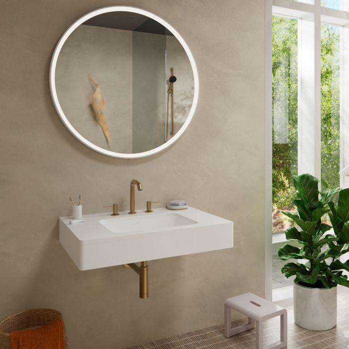Hansgrohe Tecturis S 3-Loch Waschtischarmatur 73330140 Mit Push-Open-Ablaufgarnitur, Brushed Bronze
