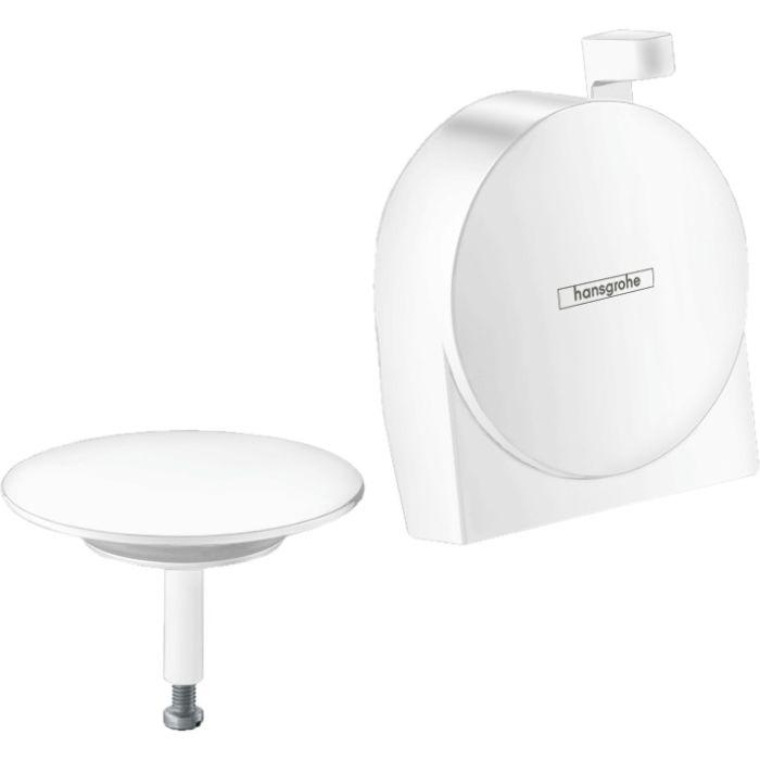 Hansgrohe Exafill S Fertigmontageset 58117700 Wanneneinlauf, Mit Schwallstrahl, Mattweiß