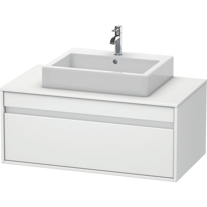 Duravit Ketho Waschtisch-Unterschrank KT669501818 100 x 55 cm, weiß matt, für Aufsatzbecken mittig, 1 Auszug, wandhängend