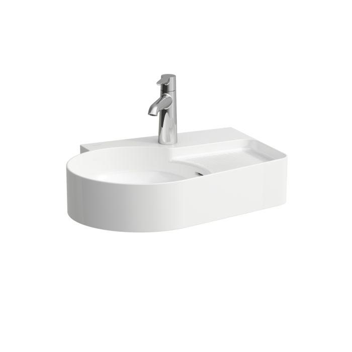 Laufen Val Aufsatzwaschtisch H8162887571061 53X40Cm, Wandmontiert, Unterseite Geschliffen, Mit ÜBerlauf, Mit 1 Hahnloch, Weiß Matt