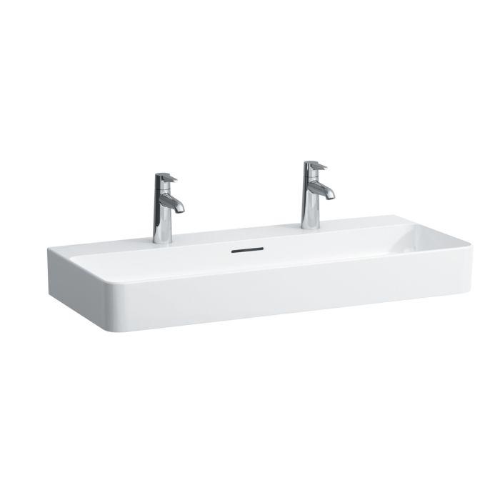 Laufen Val Waschtisch H8102877571071 Mit ÜBerlauf, Mit 2 Hahnloch, Weiß Matt, 95X42Cm, UnterbaufäHig