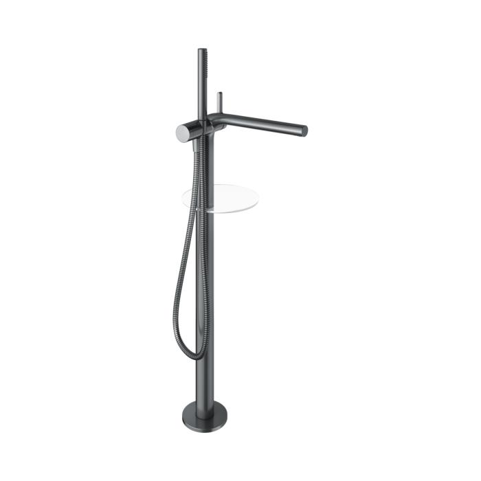 Keuco Edition 400 Wannenarmatur 51527130100 Schwarzchrom GebüRstet, Bodenstehend, Ausladung 315Mm