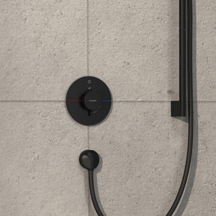 Hansgrohe Showerselect Comfort S Thermostat 15553670 Up, FüR 1 Verbraucher, Mattschwarz