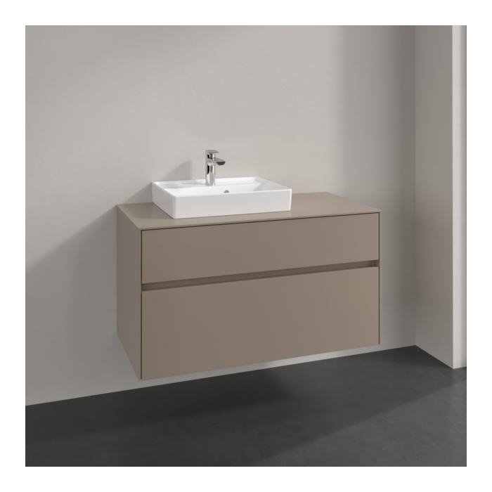 Villeroy Und Boch Collaro Waschtischunterschrank C01400VM 100X54,8X50Cm, Waschtisch Links, Taupe