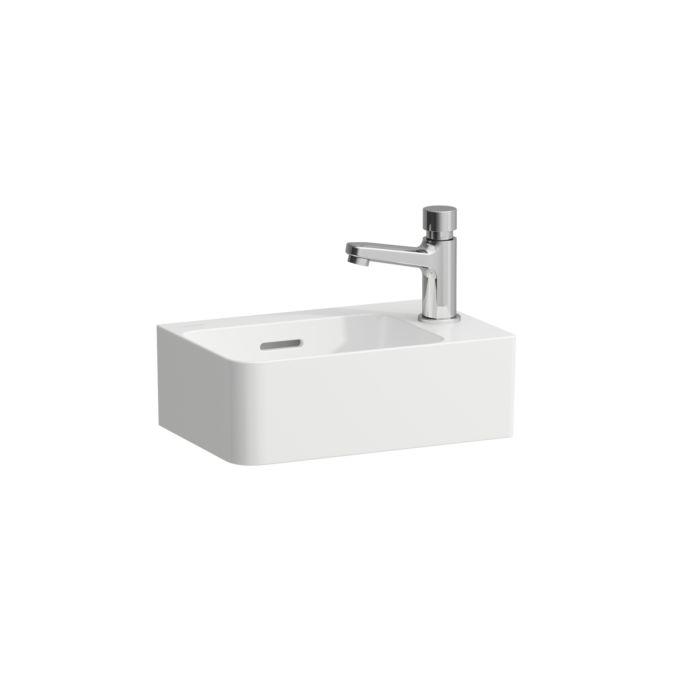 Laufen Val Handwaschbecken H8152807571061 34X22Cm, UnterbaufäHig, Mit ÜBerlauf, Hahnloch Rechts, Weiß Matt