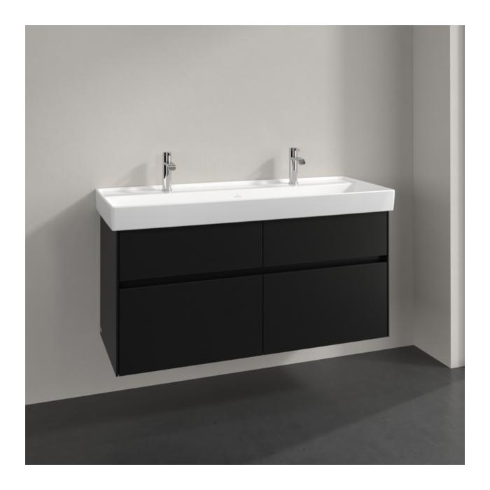 Villeroy Und Boch Collaro Waschtischunterschrank C01200VL 115,4X54,6X44,4Cm, Waschbecken Mittig, Volcano Black