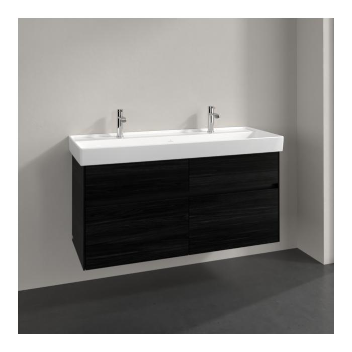 Villeroy Und Boch Collaro Waschtischunterschrank C01200AB 115,4X54,6X44,4Cm, Waschbecken Mittig, Black Oak