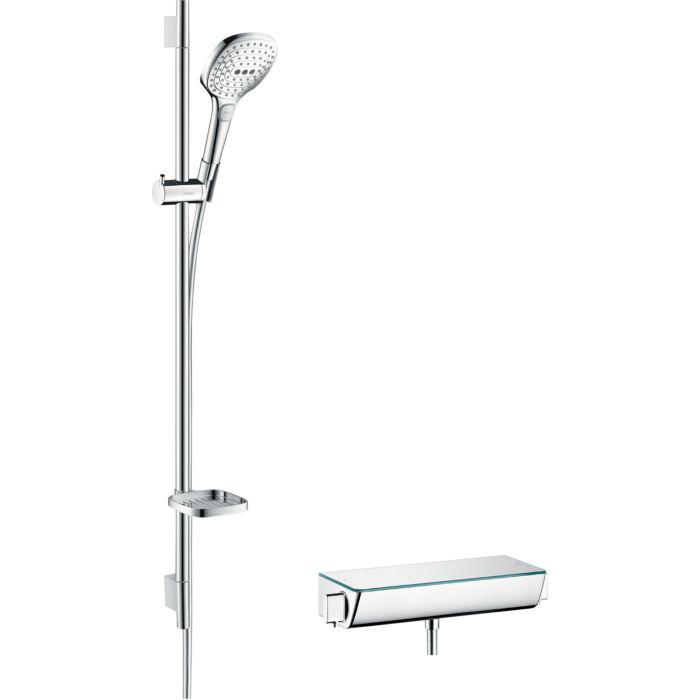 Hansgrohe Brauseset Ecostat Select 27039400 E 120 Combi, Weiß/Chrom, 90 Cm, Dn 15, Thermostat