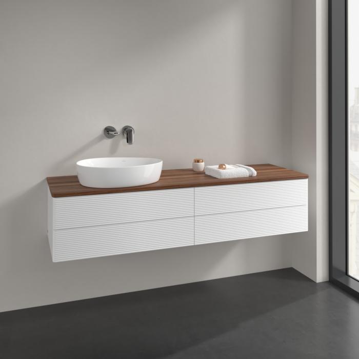 Villeroy Und Boch Antao Waschtisch-Unterschrank K26112MT 160X36X50Cm, Waschbeckenplattenfarbe Warm Walnut, White Matt Lacquer