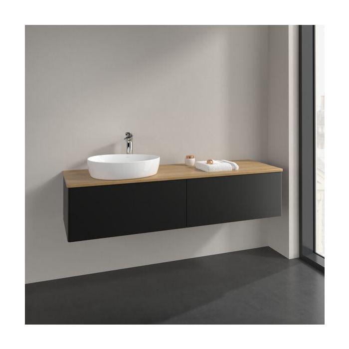 Villeroy Und Boch Antao Waschtisch-Unterschrank K37011PD 160X36X50Cm, Waschbeckenplattenfarbe Honey Oak, Black Matt Lacquer