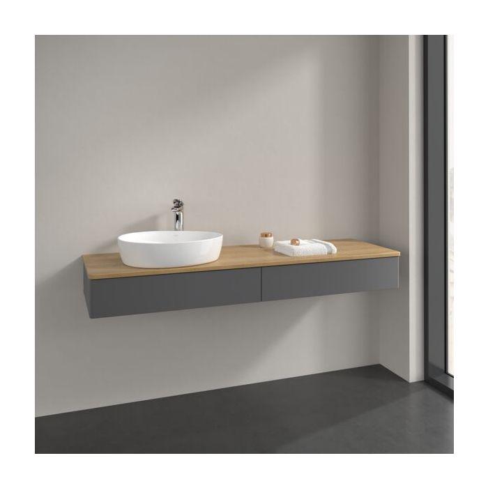 Villeroy Und Boch Antao Waschtisch-Unterschrank L15051GK 160X19X50Cm, Hahnlochbohrung, Waschbeckenplattenfarbe Honey Oak, Anthracite Matt Lacquer