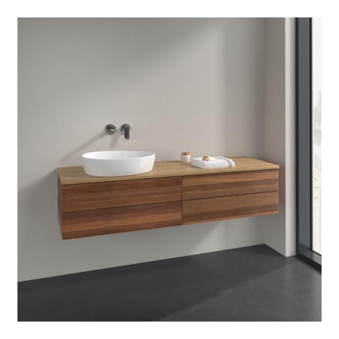 Villeroy Und Boch Antao Waschtisch-Unterschrank L26011HM 160X36X50Cm, Waschbeckenplattenfarbe Honey Oak, Warm Walnut, Mit Beleuchtung