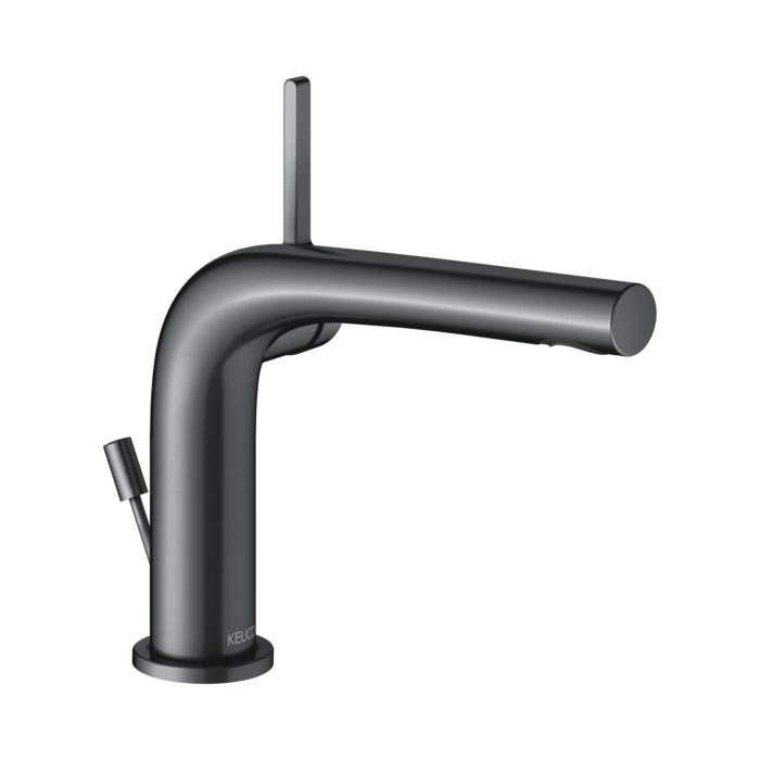 Keuco Edition 400 Waschtischarmatur 51504130002 Ausladung 153Mm, Mit Ablaufgarnitur, Schwarzchrom GebüRstet