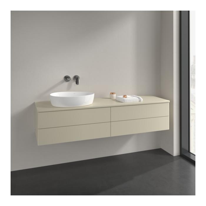 Villeroy Und Boch Antao Waschtisch-Unterschrank L26010HJ 160X36X50Cm, Waschbeckenplattenfarbe Lack, Silk Grey Matt Lacquer, Mit Beleuchtung