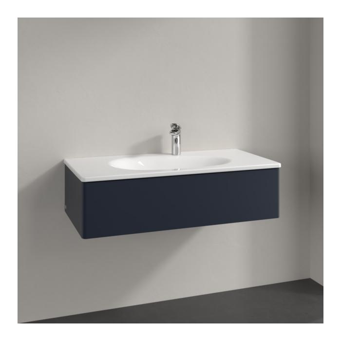 Villeroy Und Boch Antao Waschtisch-Unterschrank L02000HG 98,8X25,6X49,3Cm, Ohne Frontstruktur, Midnight Blue Matt Lacquer, Mit Beleuchtung