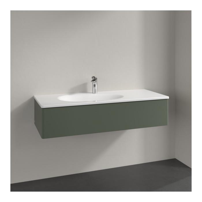 Villeroy Und Boch Antao Waschtisch-Unterschrank L03000HL 118,8X25,6X49,3Cm, Ohne Frontstruktur, Leaf Green Matt Lacquer, Mit Beleuchtung