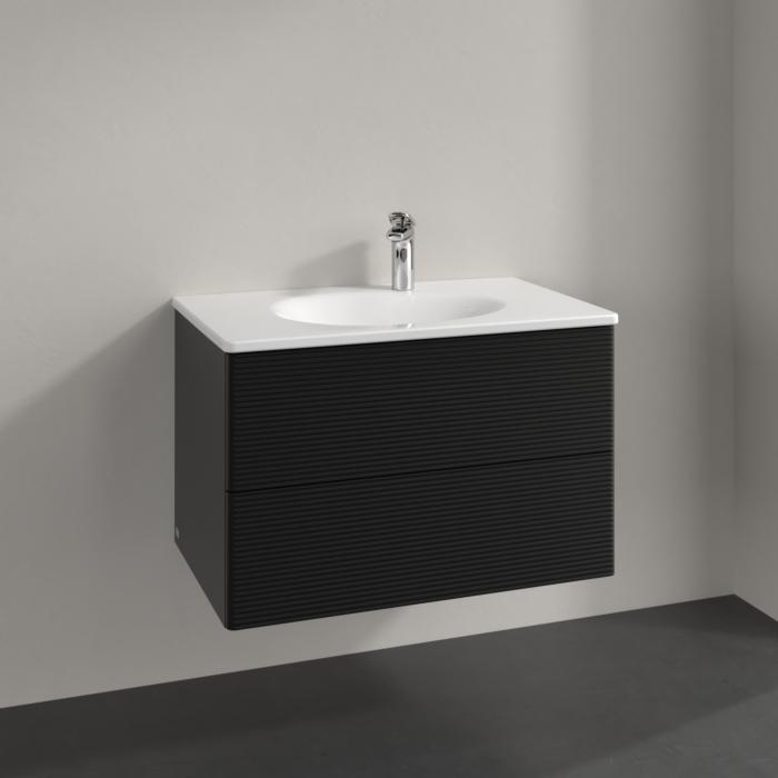 Villeroy Und Boch Antao Waschtisch-Unterschrank K04100PD 78,8X50,4X49,6Cm, Mit Frontstruktur, Black Matt Lacquer
