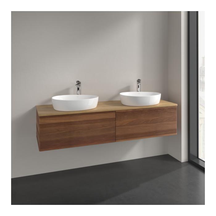 Villeroy Und Boch Antao Waschtisch-Unterschrank K39151HM 160X36X50Cm, Hahnlochbohrung, Waschbeckenplattenfarbe Honey Oak, Warm Walnut