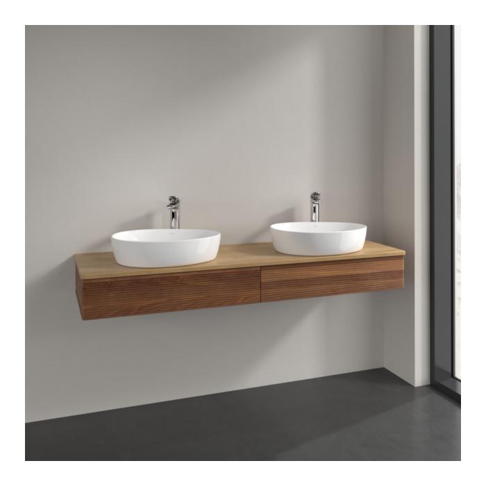 Villeroy Und Boch Antao Waschtisch-Unterschrank K17151HM 160X19X50Cm, Hahnlochbohrung, Waschbeckenplattenfarbe Honey Oak, Warm Walnut