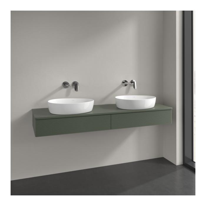 Villeroy Und Boch Antao Waschtisch-Unterschrank K17110HL 160X19X50Cm, Waschbeckenplattenfarbe Lack, Leaf Green Matt Lacquer