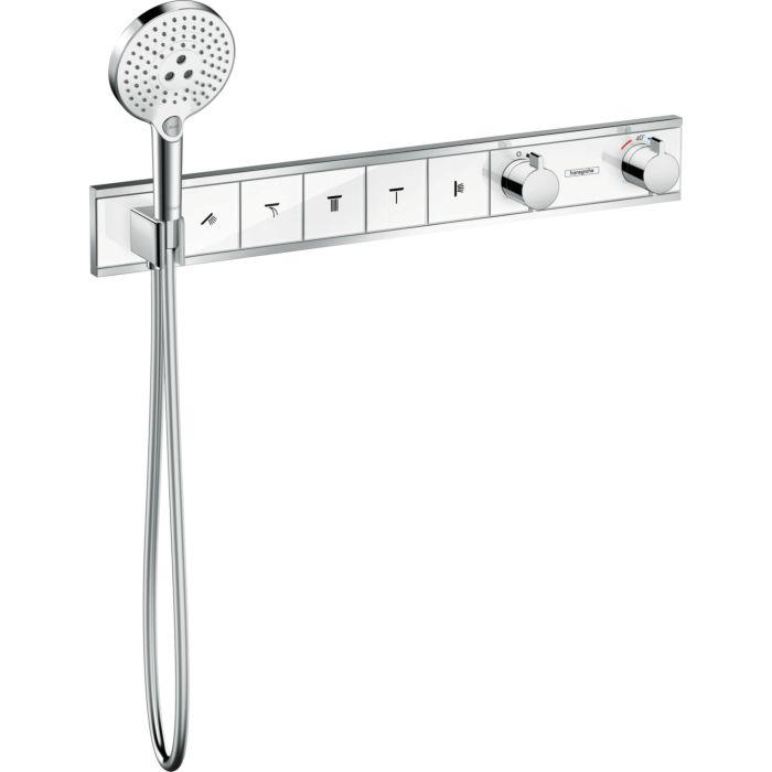 Hansgrohe Rainselect Brausethermostat 15358400 Chrom-Weiss, FüR 5 Verbraucher