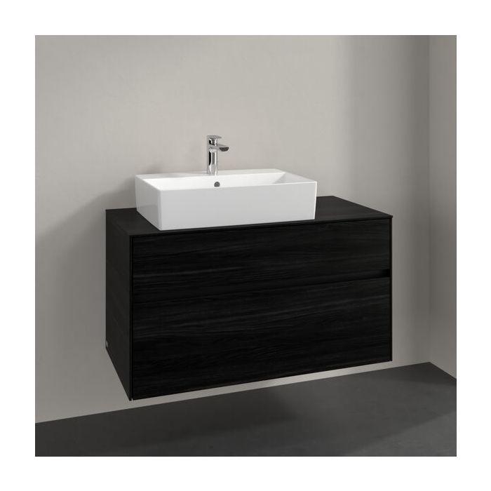 Villeroy Und Boch Collaro Waschtischunterschrank C12600AB 100X54,8X50Cm, Waschtisch Links, Black Oak
