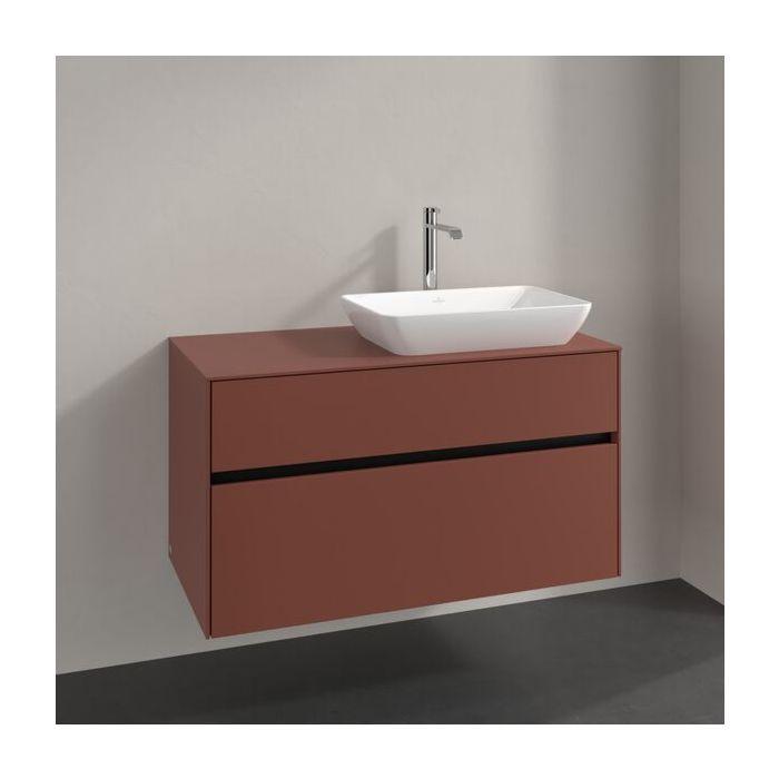 Villeroy Und Boch Collaro Waschtischunterschrank C11100AH 100X54,8X50Cm, Waschtisch Rechts, Wine Red