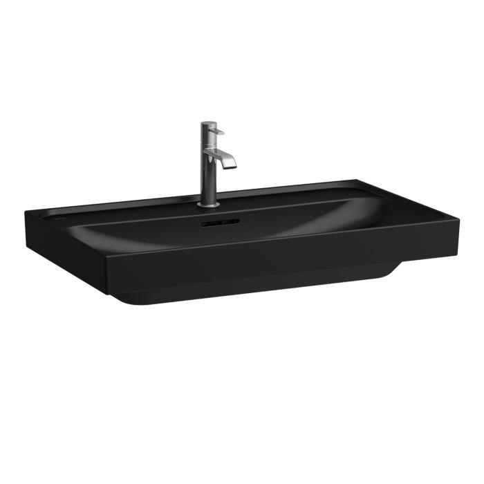 Laufen Meda Waschtisch H8101177161081 80X46Cm, UnterbaufäHig, Mit ÜBerlauf, 3 HahnlöCher, Schwarz Matt