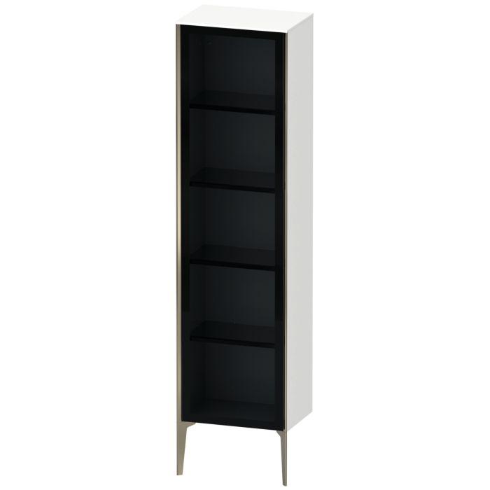 Duravit XViu Hochschrank XV1376LB118 50x36x177cm, Glastür, champagner matt, Tür links, weiß matt