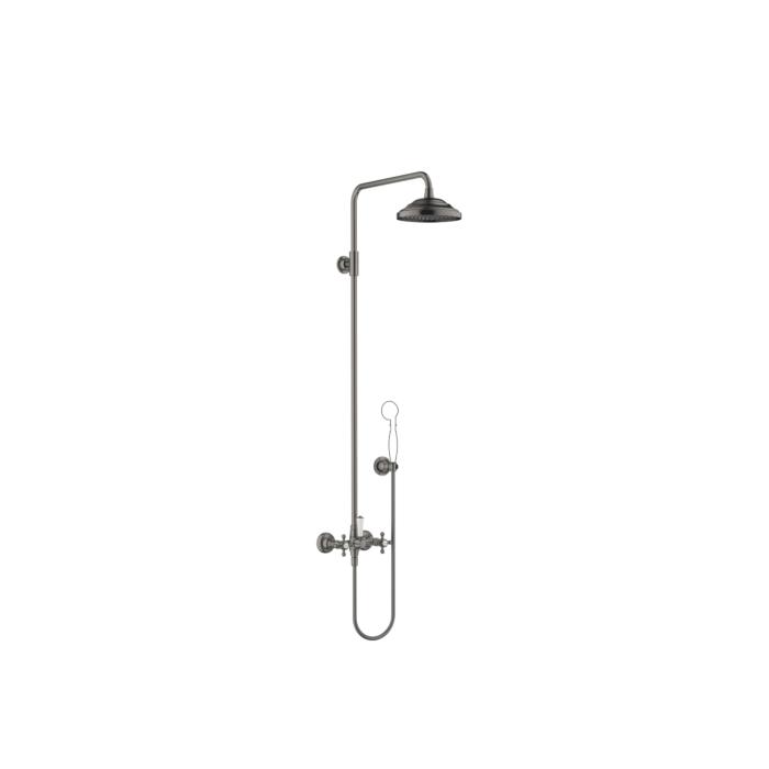 Dornbracht Madison Duschgarnitur 26632360-99 Mit Brause-Zweihandmischer, Ausladung Standbrause 420 Mm, Dark Platinum Matt