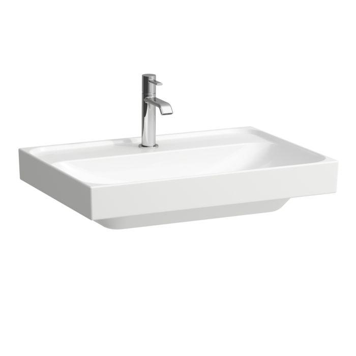 Laufen Meda Aufsatzwaschtisch H8161147571111 65X46Cm, Ohne ÜBerlauf, 1 Hahnloch Pro Becken, Weiß Matt