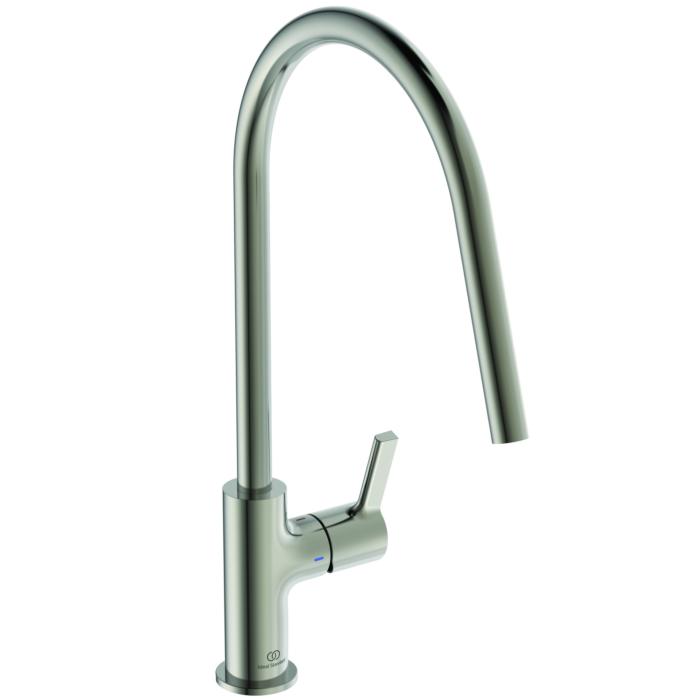 Ideal Standard Gusto KüChenarmatur BD408GN Silver Storm, Mit Hohem Rohrauslauf