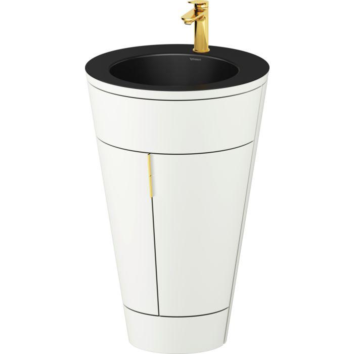 Duravit Starck 1,C-Bonded Set S19514O34360010 Griff Gold, Keramik Schwarz Matt, Innenbeleuchtung, Bodenstehend, Weiß Seidenmatt, 864 X 560 X 605 Mm