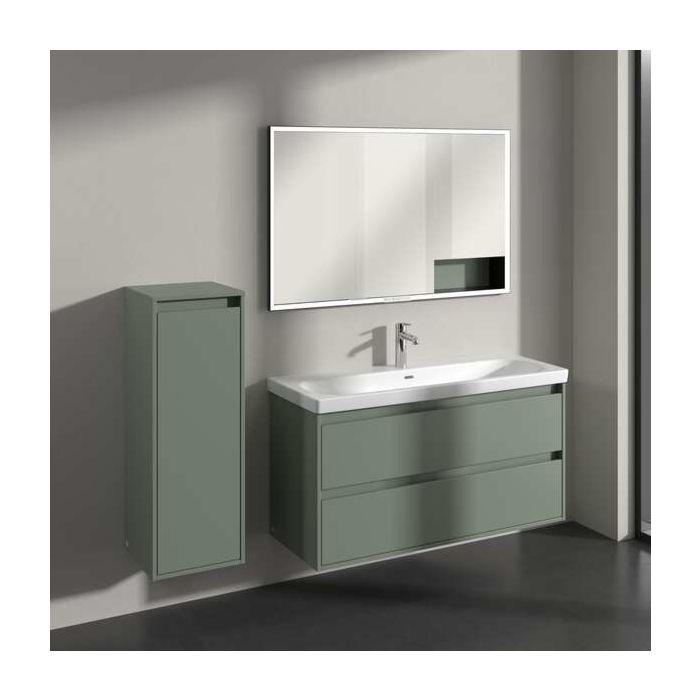 Villeroy und Boch Skyla Seitenschrank C80200AF 1 Tür, 1 Schublade, 350 x 1000 x 349 mm, Soft Green / Soft Green