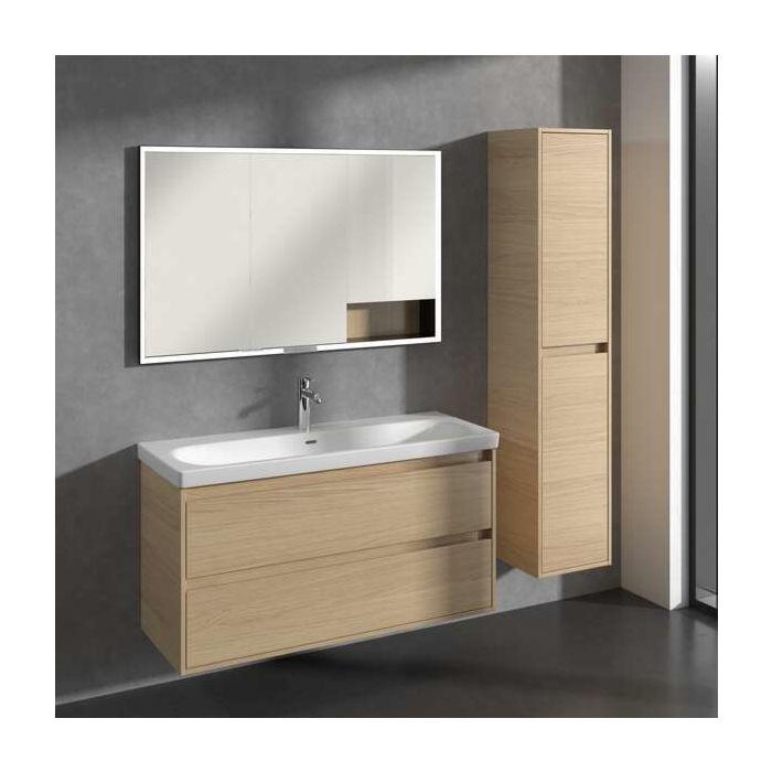Villeroy und Boch Skyla Hochschrank C80101VJ 2 Türen, 350 x 1700 x 349 mm, Nordic Oak / Nordic Oak