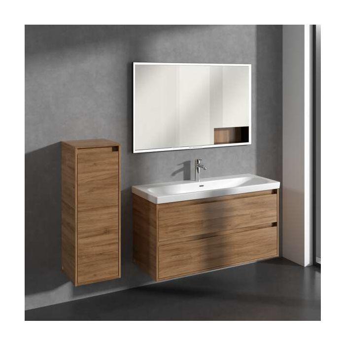 Villeroy und Boch Skyla Seitenschrank C80200RH 1 Tür, 1 Schublade, 350 x 1000 x 349 mm, Kansas Oak