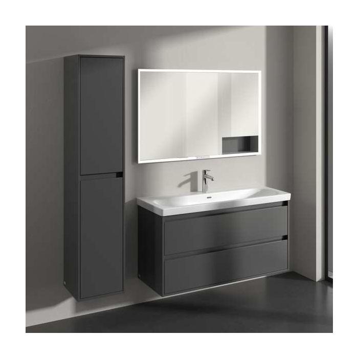 Villeroy und Boch Skyla Hochschrank C80100VR 2 Türen, 350 x 1700 x 349 mm, Graphite / Graphite