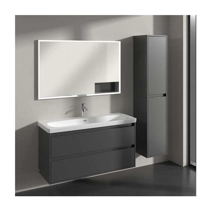 Villeroy und Boch Skyla Hochschrank C80101VR 2 Türen, 350 x 1700 x 349 mm, Graphite / Graphite