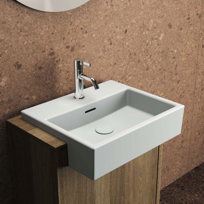Ideal Standard Extra Halbeinbau-Waschtisch T3735MA 50X42X14,5Cm, 1 Hahnloch, Mit ÜBerlauf, Weiß Ideal Plus