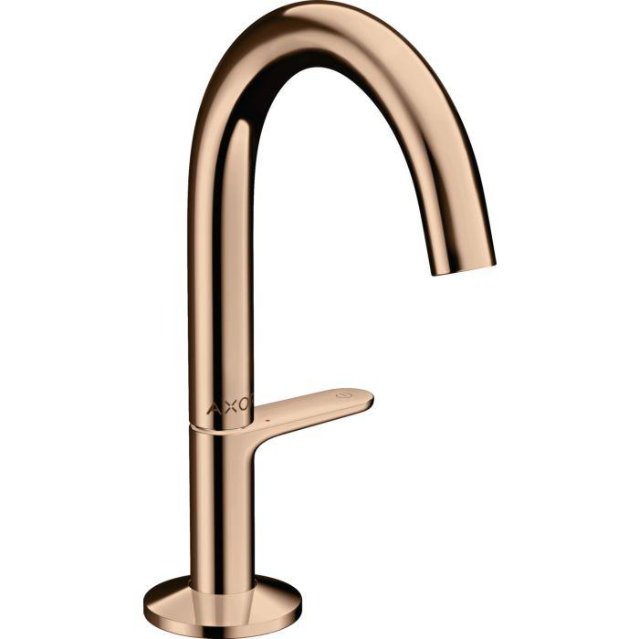 Hansgrohe Axor One Waschtischarmatur 48010300 Ausladung 122Mm, Mit Push-Open-Ablaufgarnitur, Polished Red Gold